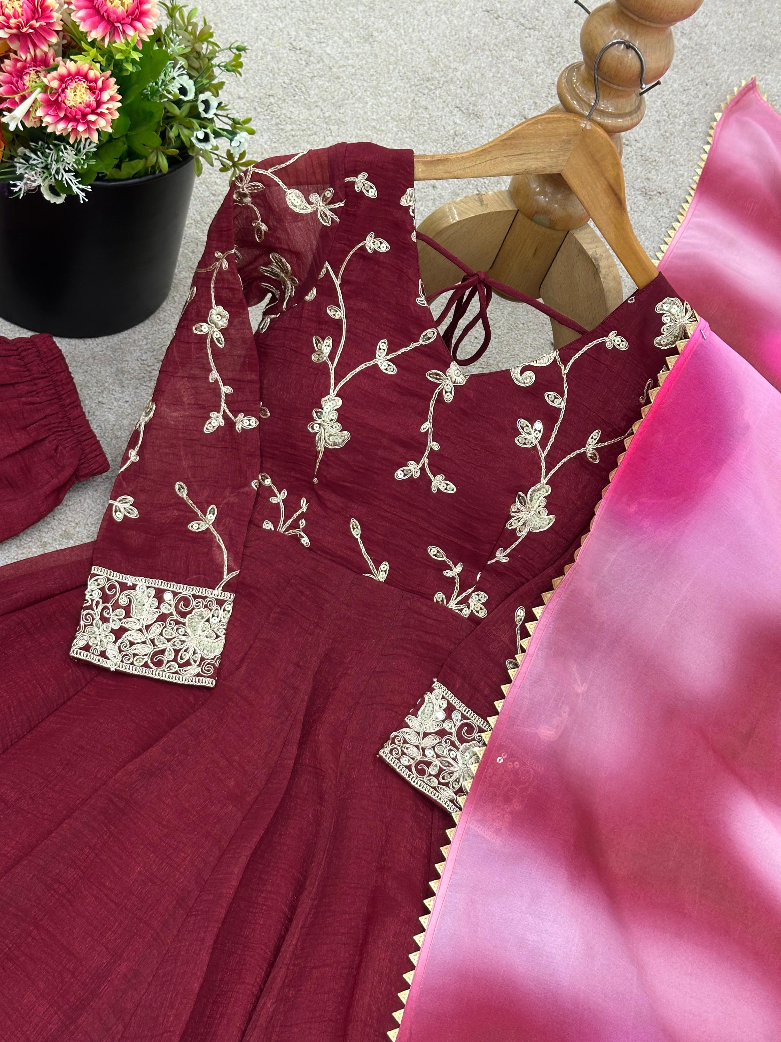 Maverick Fusion Heavy Crunchy Silk Gown Set
